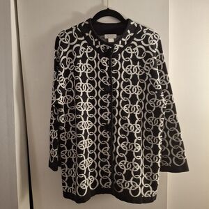 Christopher & Banks Women's Monochrome Knit Cardigan